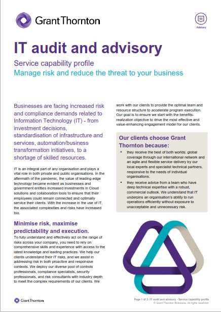 IT audit and advisory service capability profile