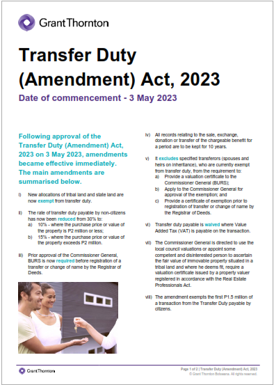 Transfer Duty Amendment Act 2023 Grant Thornton 4195