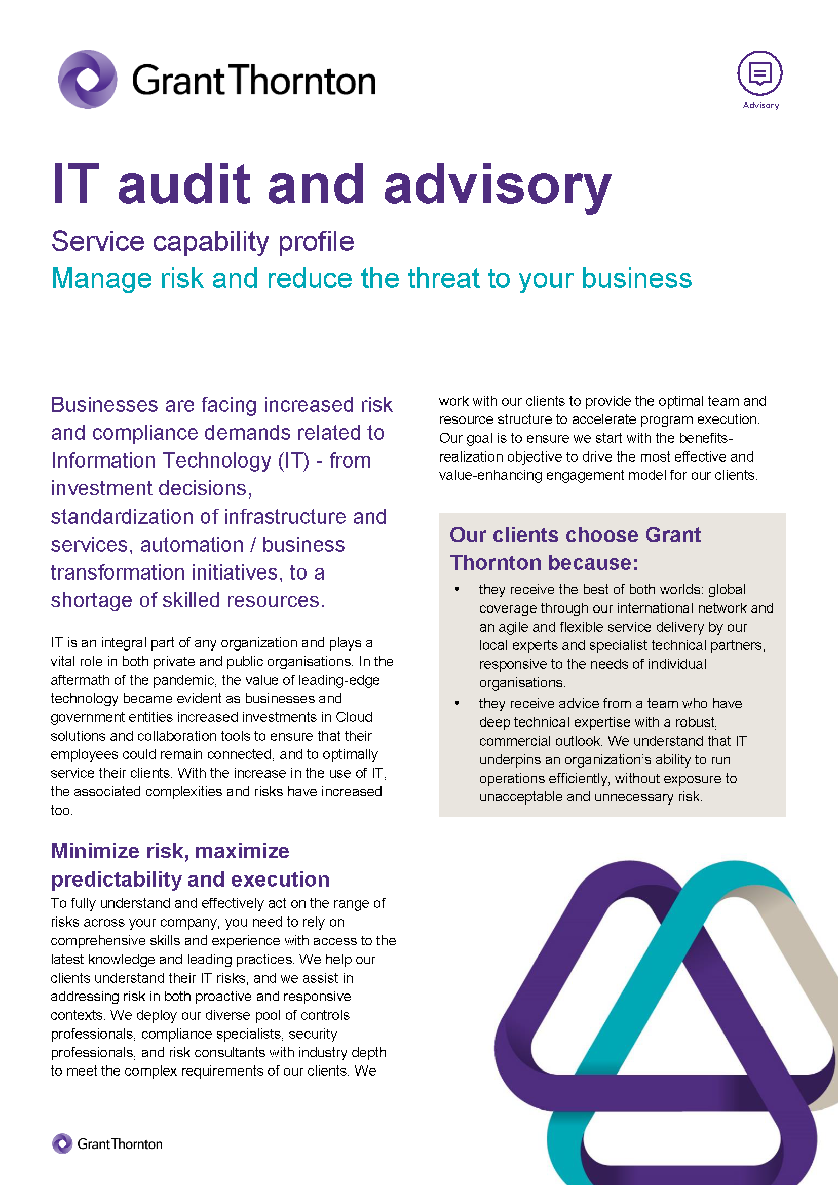 IT audit and advisory services Grant Thornton